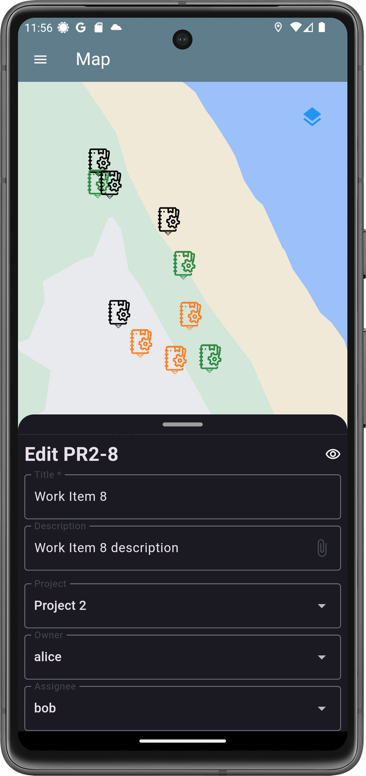 AI agents and drones on the live map next to the tasks